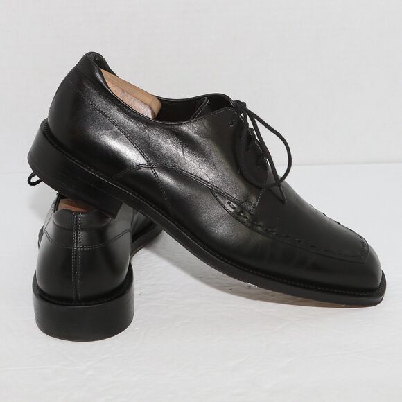 ANTONIO MAURIZI Shoes Mens 10 EU 43 Dress Black Leather Square Toe Formal Oxford main image 5